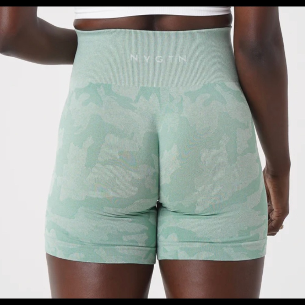 nvgtn Sage Green Camo Seamless Shorts medium